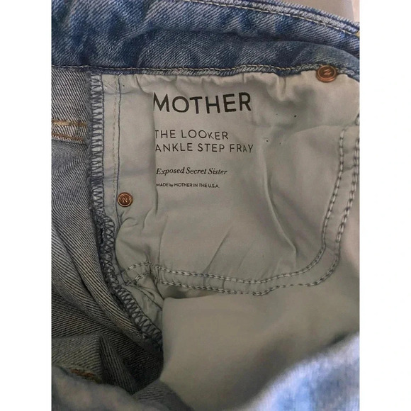 Mother The Looker Ankle Step Fray Jeans Exposed Secret Sister Size 26 - Picture 10 of 13